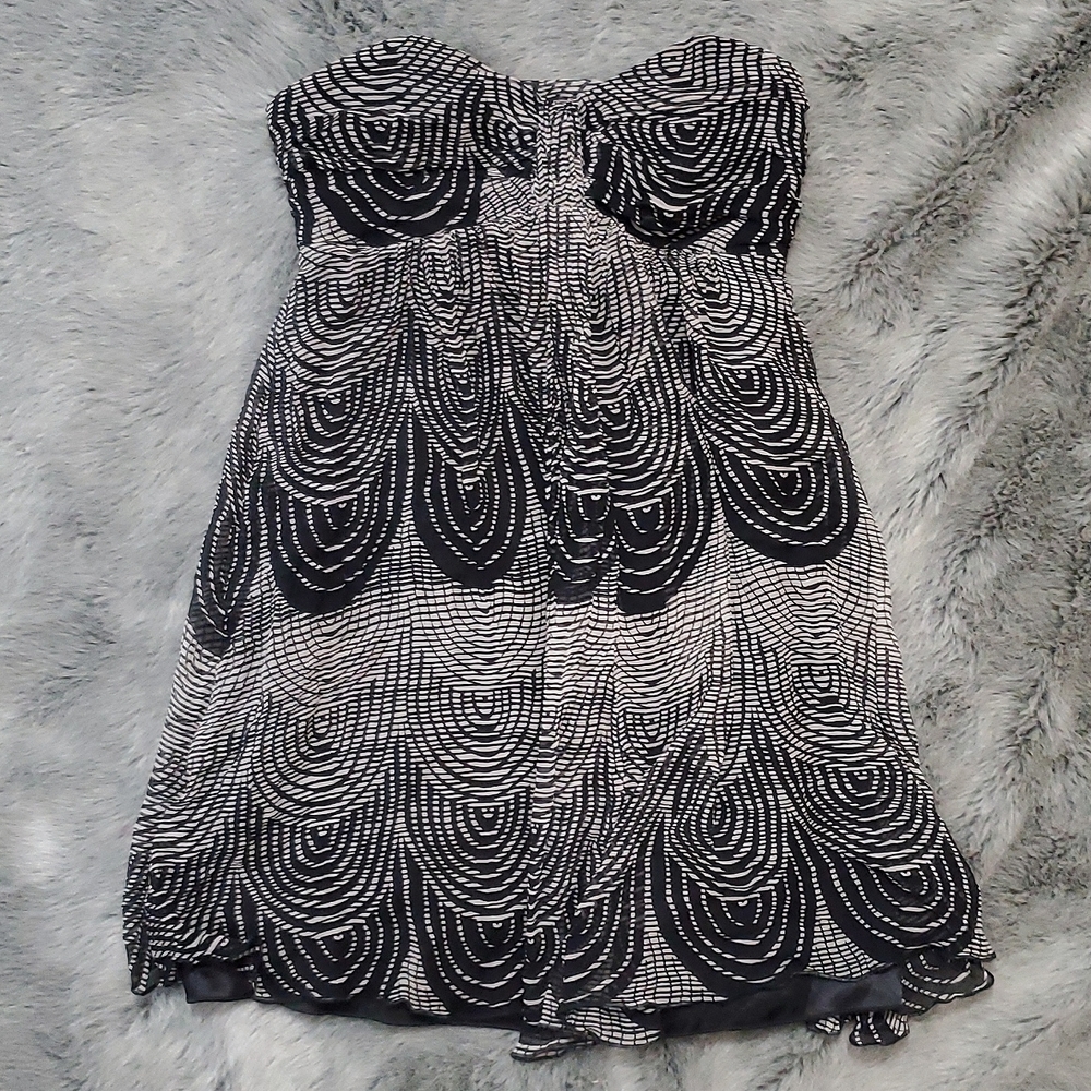 Strapless silk dress, Express